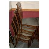 set of 4 GAR stacking upholstered seat wood framed