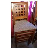 set of 4 GAR stacking upholstered seat wood framed