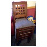 set of 4 GAR stacking upholstered seat wood framed