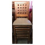 set of 4 GAR stacking upholstered seat wood framed