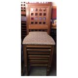 set of 4 GAR stacking upholstered seat wood framed