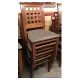 set of 4 GAR stacking upholstered seat wood framed