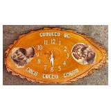 wood slab clock "Blue Ridge Hotel", 31.5" x 16.5"