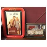 Coca-Cola advertising tray, Yuengling mirrored