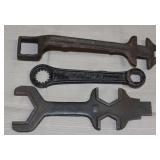 3 Antique wrenches, "Easy" No. 2, buggy wrench,