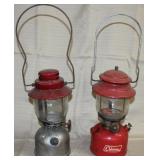 2 White Gas pressured lanterns, "Coleman" 12"