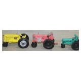 3 toy tractors, Yellow Hubley Farmall H by Kidde