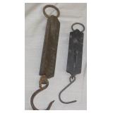 2 hanging spring scales, "SALTER