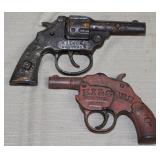 2 "KILGORE" cast iron cap roll guns 6" & 7.5"