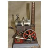 dry fuel fired scale model steam engine, base is