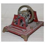 1908 toy electric engine, paper label on underside