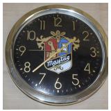 "Maytag" Sweda Quartz clock, 10.5" dia.
