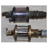 2 oil cans, Essex Brass Corp., 2" dia. &