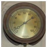 "Lonergan Phila" brass steam gauge, 8" dia. x
