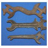 6 antique implement wrenches