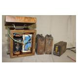 4 wooden coils, 1 in box w/battery