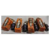 (4) NOS "Defiance" spark plugs in OB, all boxes