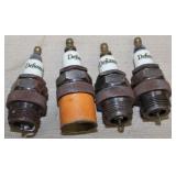 (4) NOS "Defiance" spark plugs, all marked "55-H"