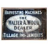 Walter A. Wood dealer sign porcelain, Harvesting