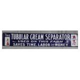 "The Tubular Cream Separator" embossed tin sign,