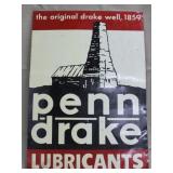 "Penn Drake Lubricants" painted tin sign,