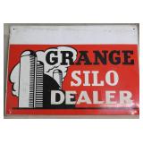 "Grange Silo Dealer" painted steel sign, 1 side,
