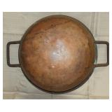 copper candy/jam kettle, nice dovetailed seams,