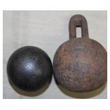 iron ball counterweight, 3.75" dia. x 5.75" high &