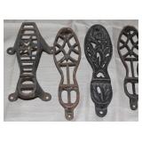 4 cast iron shoe shine foot rests approx 10"L