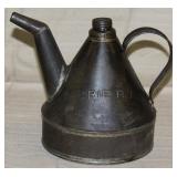 Railroad oil tin stamped Erie RR, 6.25" dia. x