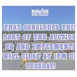 EQ and Implements Closing at 1 PM!