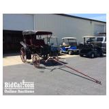 Two Seater Surrey Horse Carriage with Team Pole an