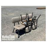 Lot of (5) Padded Metal Chairs