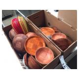 Small Wood Bowls And Plastic Fry Baskets