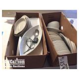 White Bowls And Plates And Side Platters