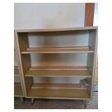 MCM Hairpin Legs Blond Bookcase with Glass Doors