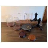 Glass Cloches, Easels, Wooden Display Risers