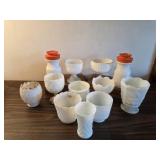 Milk Glass Decanters, Vases