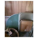Folding Metal Tables, 2 Metal Folding Chairs,