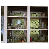 Contents of Cabinet - Glassware, Bar Ware, S&P