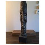 African Tribal Head Sculpture 26" High