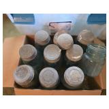 Ball  and Mason Jars - Blue Glass, Clear Glass