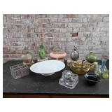Vases, serving pieces, candle holders