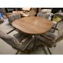 Dining Room Table with 4 rolling chairs & leaf