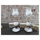 Milk Glass Hobnail Lamps