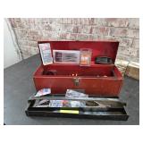 Metal toolbox with contents