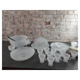 Frosted Punch Bowl Set & Serving Pieces