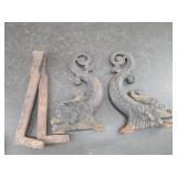 Andirons - Cast Iron Dolphins