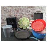 Rae Dunn Candy Bin, Rachel Ray Skillet,