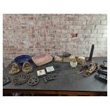 Cast Iron Trivets, Irons, Enamelware, Stoneware,